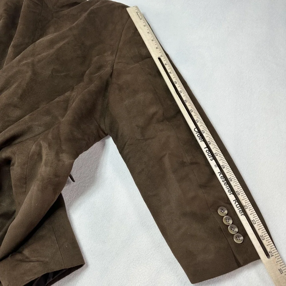 Nautica Sport Coat Mens 48R Brown Faux Suede Blazer‎ Jacket Three Button Prep
